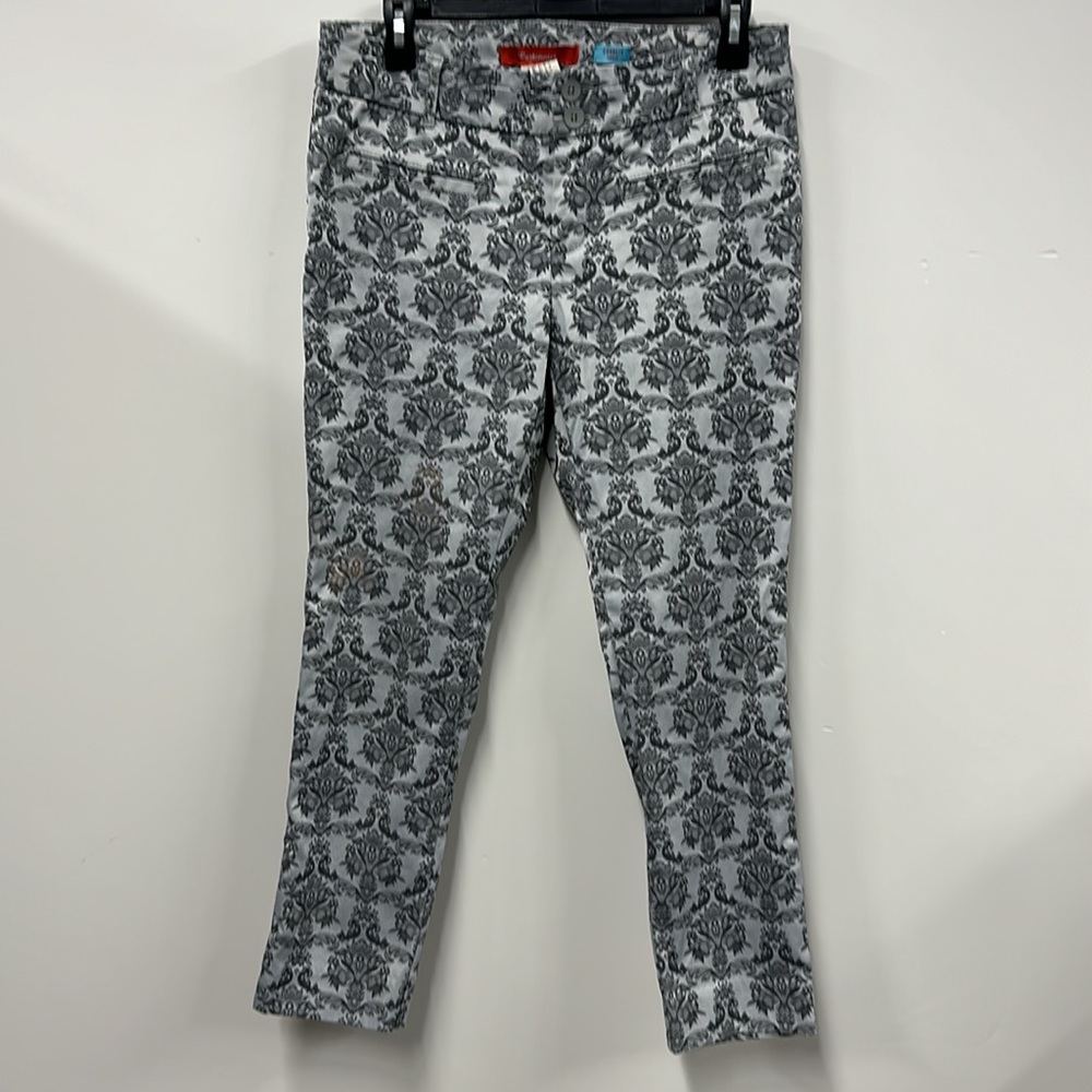Anthropologie Cartonnier charlie ankle pants damask gray 6